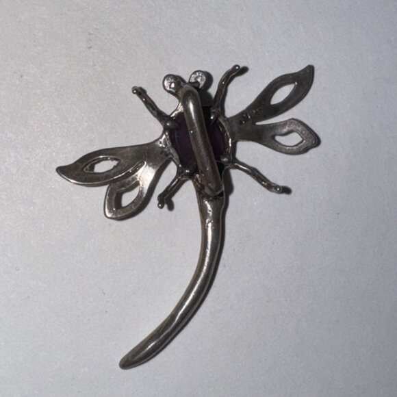 Sterling Dragonfly With Amethyst Pendant - Picture 9 of 15